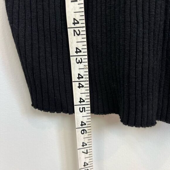 Rose Maternite Medium Maternity Pregnancy Stretch Black Midi Dress Ribbed - Picture 6 of 9